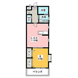 LELION中泉 1LDKの間取図画像
