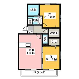 ロゼ 2LDKの間取図画像