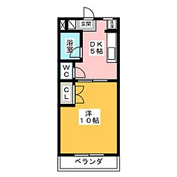 ビーハイヴ 1DKの間取図画像