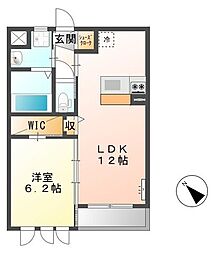 ボルーナ1 1LDKの間取図画像