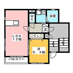 ジー・グラッシー 1LDKの間取図画像