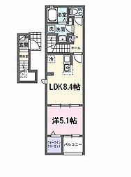 ベル オーブVII 1LDKの間取図画像