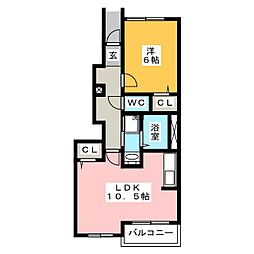 ビスタマール3 1LDKの間取図画像