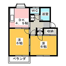 アベニューTSS 2DKの間取図画像