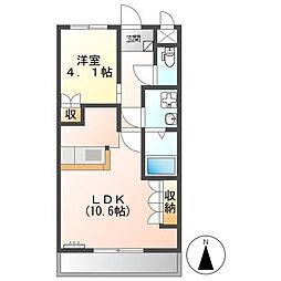 プランドール 1LDKの間取図画像