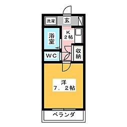 サンハイツ上大之郷 1Kの間取図画像