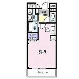エレガンテフィールド1 ワンルームの間取図画像