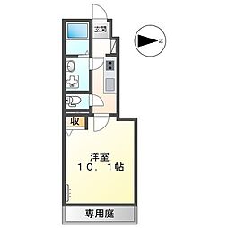 クローバーヒルズ 1Kの間取図画像