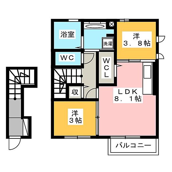 日吉ハイツ　II ｜静岡県伊豆の国市寺家(賃貸アパート2DK・2階・45.75㎡)の写真 その2