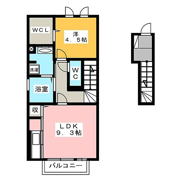 ドミールＩＷＡＩ ｜静岡県三島市東本町１丁目(賃貸アパート1LDK・2階・46.96㎡)の写真 その2