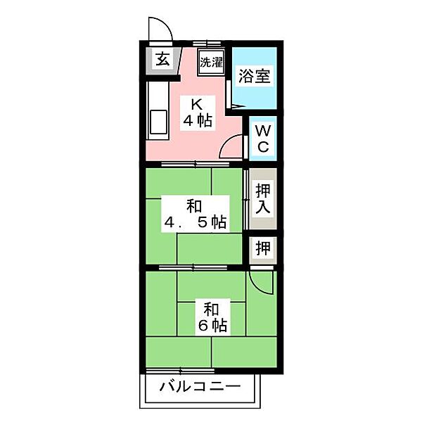 フォーブル堀江II ｜岐阜県岐阜市茜部中島３丁目(賃貸アパート2DK・2階・29.70㎡)の写真 その2