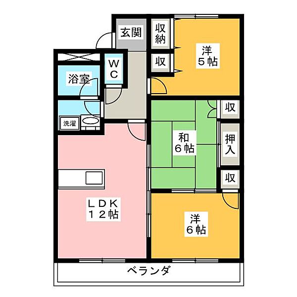 サンティアラＡ ｜岐阜県羽島郡笠松町円城寺(賃貸マンション3LDK・4階・57.80㎡)の写真 その2