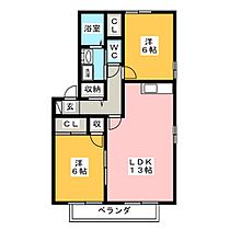 サンライズ生島 Ｂ  ｜ 岐阜県羽島郡岐南町上印食３丁目（賃貸アパート2LDK・2階・56.30㎡） その2