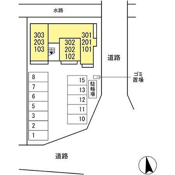 Ｄ－ＲＯＯＭ茜部本郷 301｜岐阜県岐阜市茜部本郷３丁目(賃貸アパート2LDK・3階・62.14㎡)の写真 その3