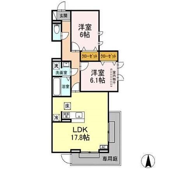 スリール 101｜岐阜県岐阜市市橋６丁目(賃貸アパート2LDK・1階・69.14㎡)の写真 その2