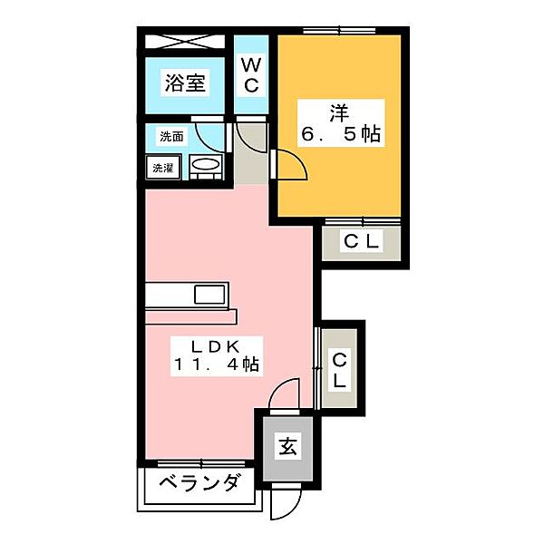 メゾンセレストＢ ｜岐阜県岐阜市柳津町下佐波１丁目(賃貸アパート1LDK・1階・45.00㎡)の写真 その2