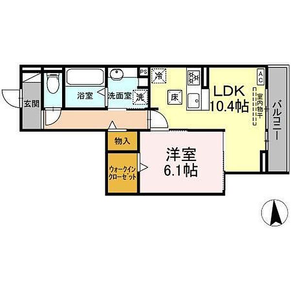 トリシア西岐阜 105｜岐阜県岐阜市市橋４丁目(賃貸アパート1LDK・1階・46.19㎡)の写真 その2