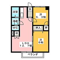 コスモハイツ  ｜ 岐阜県羽島郡岐南町徳田７丁目（賃貸マンション2LDK・1階・52.17㎡） その2