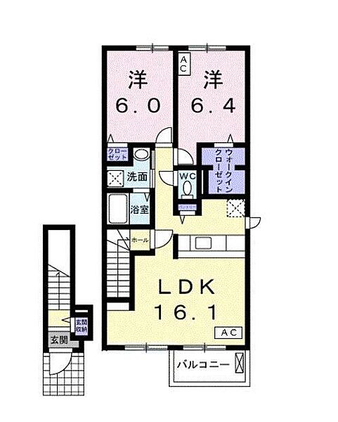 コンフォート下奈良　II ｜岐阜県岐阜市下奈良２丁目(賃貸アパート2LDK・2階・64.93㎡)の写真 その2