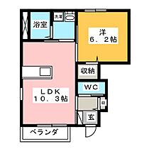 Ｂｏｎｎｅ　Ｃｈａｎｃｅ  ｜ 岐阜県羽島郡岐南町徳田６丁目（賃貸アパート1LDK・1階・40.85㎡） その2