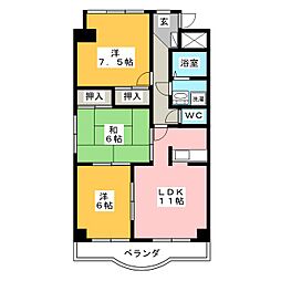 ソシエ2001 3LDKの間取図画像