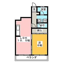 ハイツ河田 1LDKの間取図画像