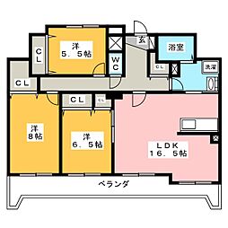 Ｂｒｉｌｌｉａｎｔ　Ｓｔａｇｅ 5階3LDKの間取り
