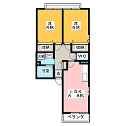 セラン 2LDKの間取図画像