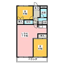 アイレックス三宅 2LDKの間取図画像