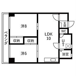マンション島原 2LDKの間取図画像