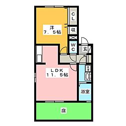 ドミール六条 1LDKの間取図画像