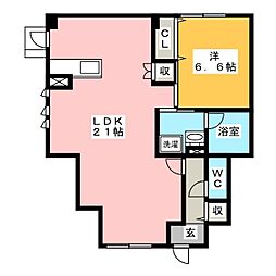 レクシアメゾン 1LDKの間取図画像