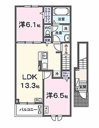 VIVID 2LDKの間取図画像