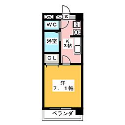 エントピア美笠 1Kの間取図画像