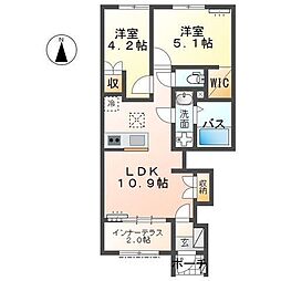 笠松町中野M様アパート 2LDKの間取図画像