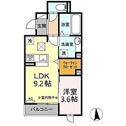 NobleUSA 1LDKの間取図画像