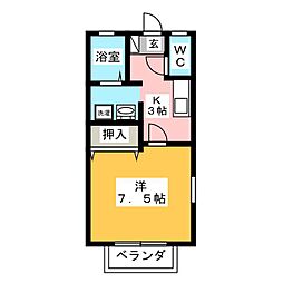 ラ・ルミエール 1Kの間取図画像