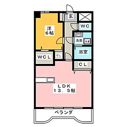 メゾン岩佐 1LDKの間取図画像