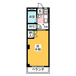 シャトルアイ 1Kの間取図画像