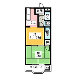 ハインスハイム3 2Kの間取図画像
