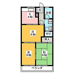 ENJYO2 3DKの間取図画像