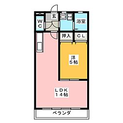 サンメゾン16 1LDKの間取図画像