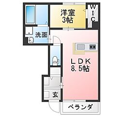 Belle Jiang II 1LDKの間取図画像