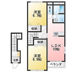 スターテラスA 2LDKの間取図画像