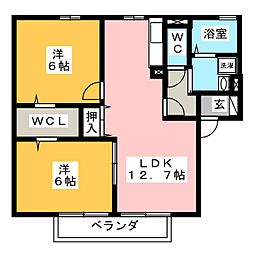 ハイ・アヴェニュー2 2LDKの間取図画像