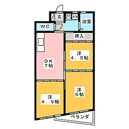 ベルメゾン1 3DKの間取図画像