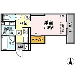 raum Y 1Kの間取図画像