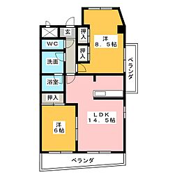 B・INSIDE249 2LDKの間取図画像