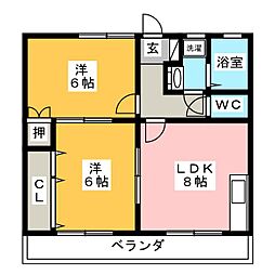 ペットシャトー 2LDKの間取図画像