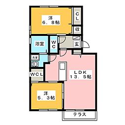 サンライズガーデン 2LDKの間取図画像